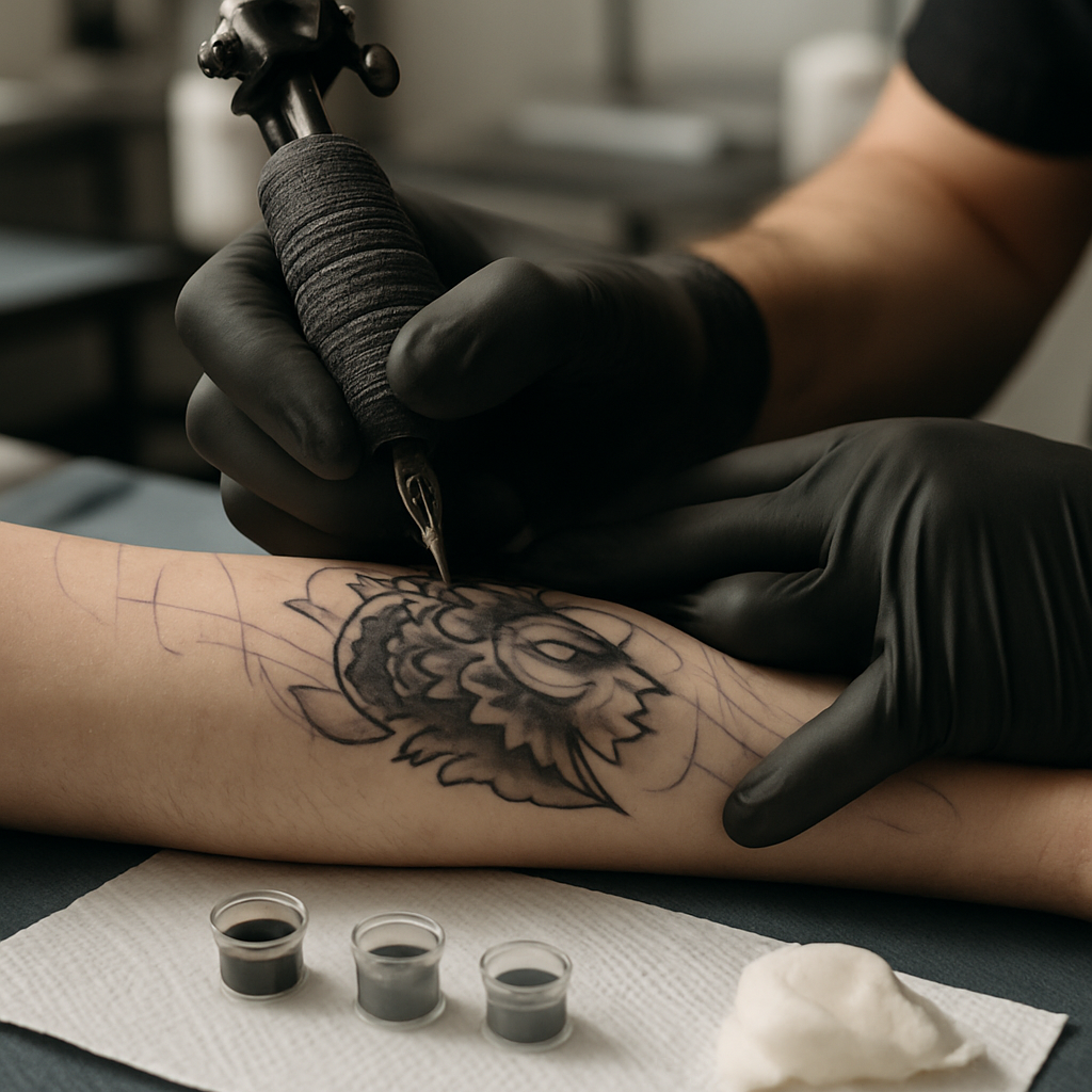 Traditionelle Schwarzgrau-Tattoos: Handwerkskunst von fact-tattoo