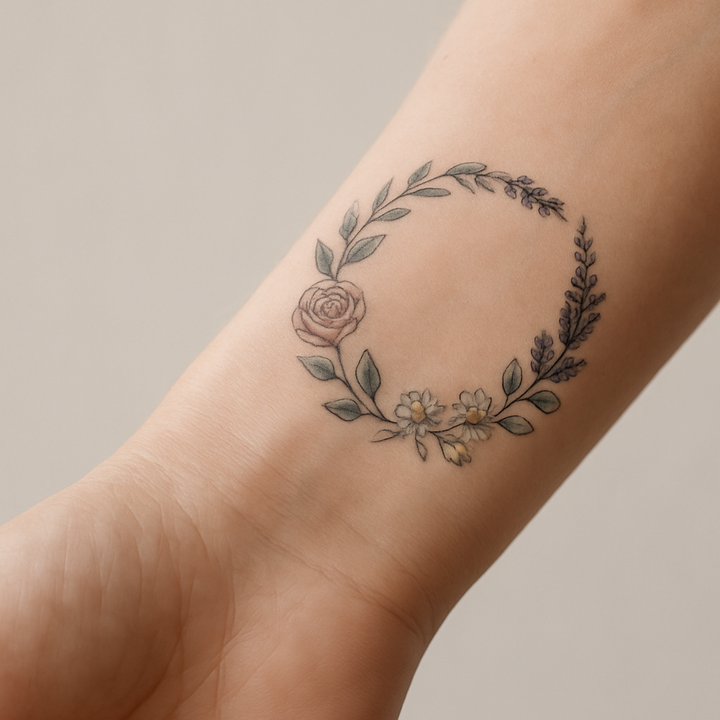 Blumenkranz Tattoo Designs von fact-tattoo – Stil und Bedeutung